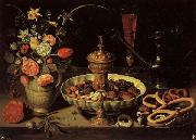 PEETERS, Clara Still life with Vase,jug,and Platter of Dried Fruit France oil painting reproduction